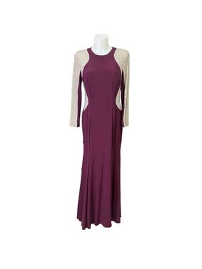 Xscape Evening Gown with Embellished Sleeves